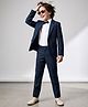 Pine Kids Knit Full Sleeves 3 Piece Party Suit With Bow - Blue