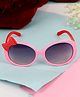Little Palz Bow Applique Detailed UV Protected Round Sunglasses - Pink