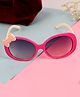 Little Palz Bow Applique Detailed UV Protected Round Sunglasses - Dark Pink
