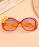 Little Palz Bow Applique Detailed UV Protected Round Sunglasses - Red