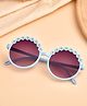 Little Palz Floral Applique Detailed UV Protected Round Sunglasses - Blue