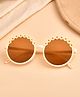 Little Palz Floral Applique Detailed UV Protected Round Sunglasses - Cream
