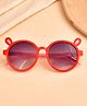 Little Palz Ear Applique Detailed UV Protected Round Sunglasses   - Red