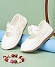 Freeplay Floral Applique Detailed Velcro Closure  Ballerinas - White