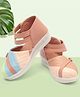 Freeplay Colour Blocked Velcro Closure Sandals - Brown