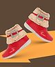 Freeplay Fur Detailed Zip Closure Boots - Red