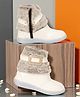 Freeplay Fur Detailed Zip Closure Boots - White