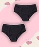 NUSYL Bamboo Fiber Pack Of 2 Solid Period Panties  - Black