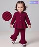 Babyoye Female Knit Full Sleeves Sweater Set - Maroon