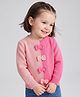 Babyoye Knit Full Sleeves Pullover Sweater With Bow Applique - Pink