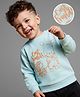 Babyoye Cotton Terry Knit Full Sleeves Animals Printed Sweatshirt - Light Blue