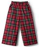 CrayonFlakes Cotton Knit Plaid Checked Pants - Red