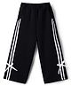 CrayonFlakes Cotton Knit Side Taped & Bow Applique Detailed Pants - Black