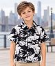 CrayonFlakes Rayon Woven Half Sleeves Floral & Tropical Printed Shirt - Black
