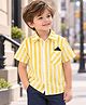 CrayonFlakes Rayon Woven Half Sleeves Stripe Shirt - Yellow