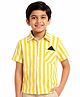 CrayonFlakes Rayon Woven Half Sleeves Stripe Shirt - Yellow