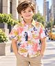 CrayonFlakes Rayon Woven Half Sleeves Shirt with Floral Print - Baby Pink