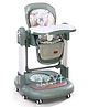 Babyhug 3 in 1 Highchair Swing & Walker| Adjustable Height| Reclining Back Rest| Activity Toy Tray| Adjustable Leg Rest| PU Seat Cover|Soft Cushion|Smooth Swivel Wheels| Double Food Tray - Olive Green