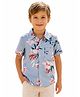 CrayonFlakes Rayon Woven Half Sleeves Floral Printed Shirt - Grey