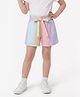 CrayonFlakes Rayon Woven Tie Dye Shorts with Belt - Aqua Blue