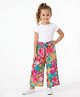 CrayonFlakes Woven Full Length Floral Printed Belted Palazzo - Mint