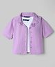 Pine Kids 100% Cotton Knit Half Sleeves Solid Shirt Style Top With Inner Tee - Lavender