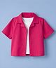 Pine Kids 100% Cotton Woven Shirt and Tank Top Set with Half Sleeves in Pink