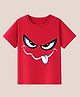 BLUSHES 100% Cotton Knit Half Sleeves Crazy Face Printed Tee - Red