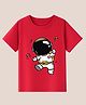 BLUSHES 100% Cotton Knit Half Sleeves Astronaut Printed Tee - Red