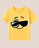 BLUSHES 100% Cotton Knit Half Sleeves Sunglasses Printed Tee - Yellow