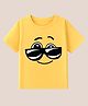 BLUSHES 100% Cotton Knit Half Sleeves Sunglasses & Face Printed Tee - Yellow