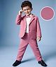 Babyhug Woven Full Sleeves Solid Three Piece Party Suit With Bow - Mauve
