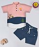 CRUNCHY NACHOS Cotton Woven Half Sleeves Vehicle Embroidered Shirt & Shorts Set -