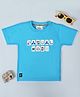 Tacos Knitted Knit Half Sleeves Casual Mode Text Printed Tee - Sky Blue