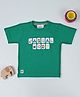 Tacos Knitted Knit Half Sleeves Casual Mode Text Printed Tee - Green