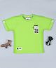 Tacos Knitted Knit Half Sleeves Abstract Patch Detailed Tee - Light Green