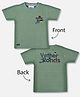 Tacos Knitted Knit Half Sleeves Typography Printed Tee - Olive Green