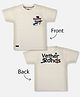 Tacos Knitted Knit Half Sleeves Typography Printed Tee - Cream