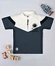 Tacos Knitted Knit Half Sleeves Metal Applique Detailed Tee - Blue