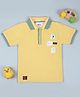 Tacos Knitted Knit Half Sleeves Abstract Patch Detailed Tee - Mustard