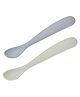 Beaba 1st Stage Silicone Spoons with Carry Case Set of 2 - Green & Grey