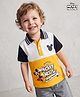 Babyhug Disney Cotton Knit Half Sleeves Polo T-Shirt with Mickey Mouse Print - Yellow