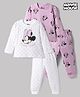 Babyhug Disney Single Jersey Knit Full Sleeves Co-Ords T-Shirt & Pyjama Night Suit with Minnie Mouse & Polka Dots Print Pack of 2 - White