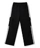 Pine Kids Knit Full Length Solid Lounge Pant With Tape Detailing -Black