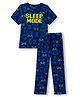 Pine Kids Cotton Knit Half Sleeves Game Controller & Text Printed T-Shirt & Pajama Night Suit - Navy