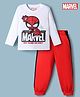 Babyhug Marvel Single Jersey Knit Full Sleeves T-Shirt & Pyjama Night Suit with Spider - Man Graphics - Red
