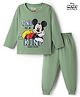 Babyhug Disney 100% Cotton Knit Full Sleeves T-Shirt & Pyjama Night Suit With Mickey Mouse Graphic - Green