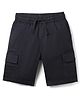 Pine Kids Cotton Mix Woven Above Knee Length Shorts With Cargo Pockets in Black