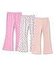 Babyhug Cotton Lycra Knit Full Length Leggings With Bow & Heart Print - Light Pink & White