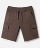 Pine Kids Cotton Elastane Woven Above Knee Length Shorts in Brown